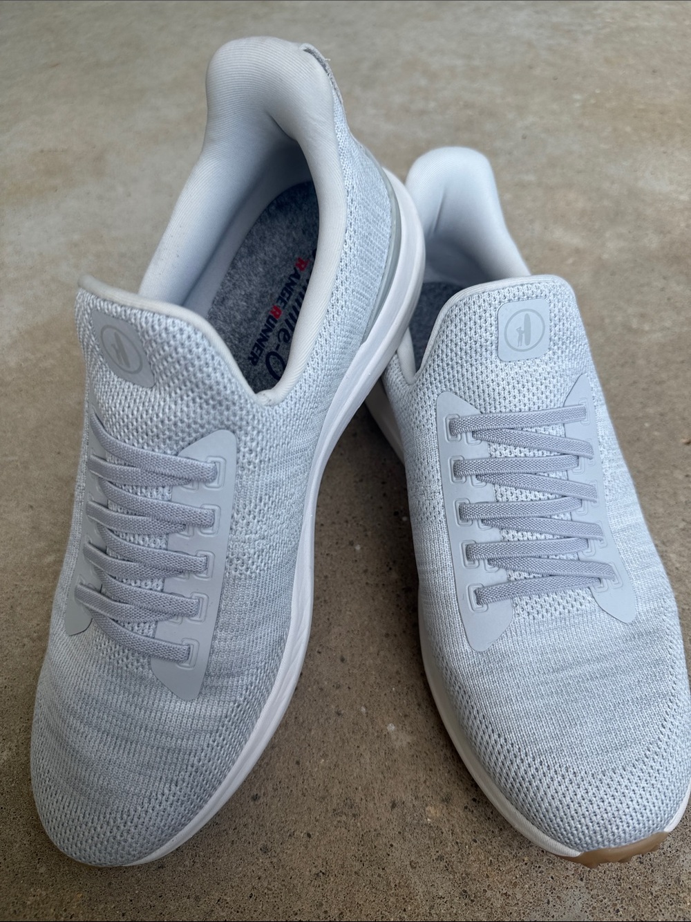 johnnie-O Range Runner Men's Lightweight Knit Sneakers in light grey